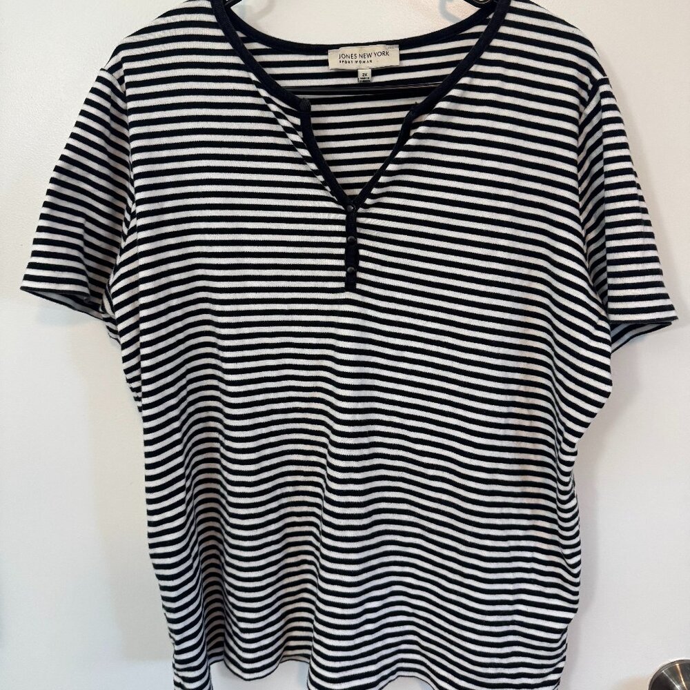 Jones New York Striped T-Shirt Size 2X